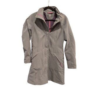 Title Nine Womens Gray Soft Shell  Trenc Coat Zip Closure Small